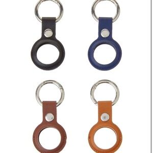 Onn AirTag Holder with Carabiner Style Ring Vegan Leather 4 Pack